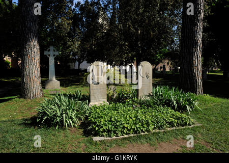 italy, rome, protestant cemetery, graves of john keats and joseph severn