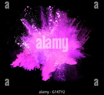 Colored powder isolated on black background Stock Photo