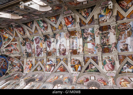 The Sistine Chapel ceiling, painted by Michelangelo. The Creation of ...