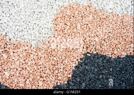 Pebble stone  background with pink black and white wave shape Stock Photo