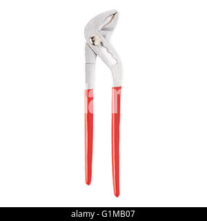 Metal plumber wrench over white isolated background Stock Photo