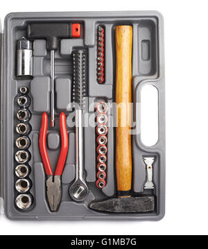 Set of tools over white isolated background Stock Photo
