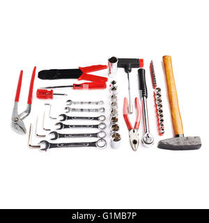 Set of tools over white isolated background Stock Photo
