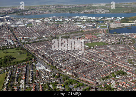 aerial view of Barrow-in-Furness in Cumbria, UK Stock Photo