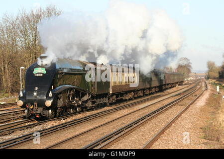 60019 BITTERN approaching Three Bridges with a Cathedrals Express from London Victoria to Chichester Stock Photo