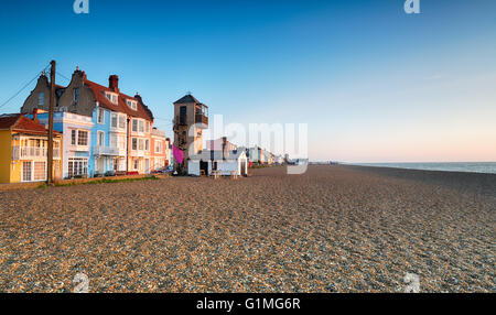 The seafront and beach at Aldeburgh on the Suffolk coast Stock Photo