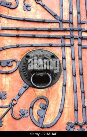 Door knocker in Marburg, a university town in the German federal state (Bundesland) of Hessen, capital of the Marburg-Biedenkopf Stock Photo