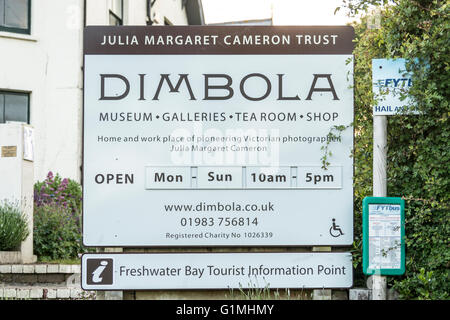 Dimbola Lodge information board, Isle Of Wight, southern England. Stock Photo