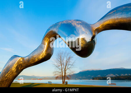 Freezing Water #7 (Vancouver Biennale) sculpture by  Jun Ren, Vanier Park, Vancouver, British Columbia, Canada Stock Photo