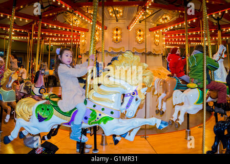 The Parker Carousel, Burnaby Village Museum, Burnaby, British Columbia, Canada Stock Photo