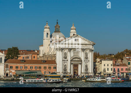 Santa Maria del Rosario seen from Canale della Giudecca Stock Photo