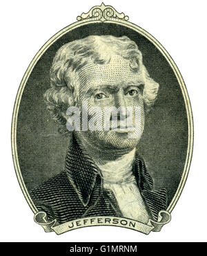 Two Dollar Bill With Thomas Jefferson Portrait Removed Stock Photo - Alamy