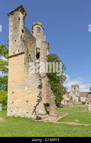 The picturesque ruins of Minster Lovell Hall, a 15th century Oxfordshire manor house, England, UK Stock Photo