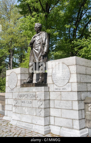 Dr. J. Marion Sims Statue, Central Park, NYC, USA Stock Photo