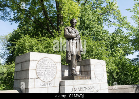 Dr. J. Marion Sims Statue, Central Park, NYC, USA Stock Photo