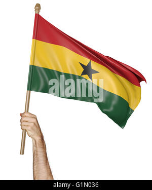 3d Rendering Of The National Flag Of Ghana Waving In The Wind Stock 