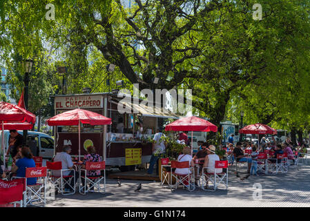 Promenade and traditional cafes along Costanera Sur Ecological Reserve, Buenos Aires, Argentina Stock Photo