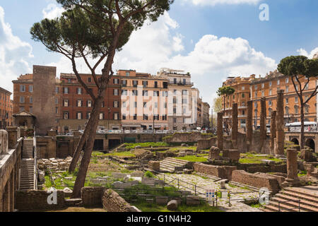 Rome, Italy.  Largo di Torre Argentina.  Ruins dating to the ancient Roman Republic.