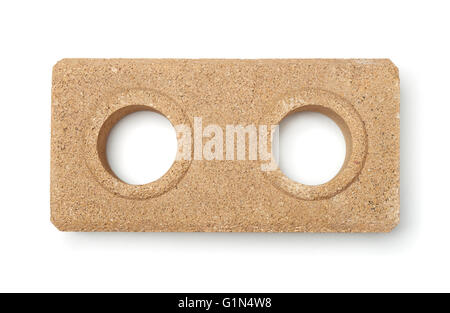 Top view of dry pressed brick isolated on white Stock Photo