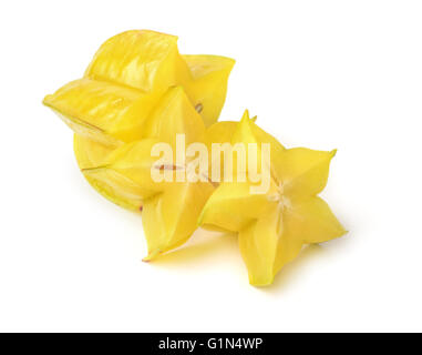 Sliced carambola fruit isolated on white Stock Photo