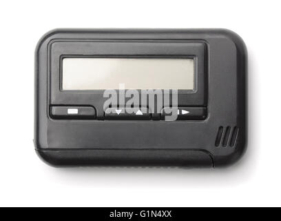 Old pager isolated on white Stock Photo