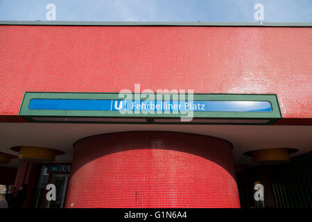 Metro station at Fehrbelliner Platz in Berlin Stock Photo