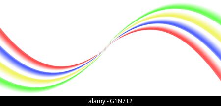 Abstract colored curved lines on a white background. Stock Vector