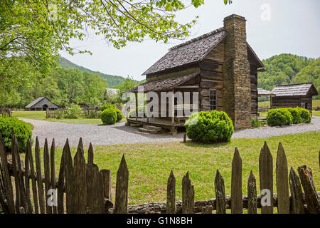 Great Smoky Mountains National Park, North Carolina - The Mountain Farm Museum. Stock Photo