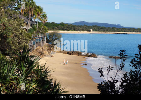 People on the beach at Little Bay, Noosa Shire, Sunshine Coast, Queensland, Australia. No MR or PR Stock Photo