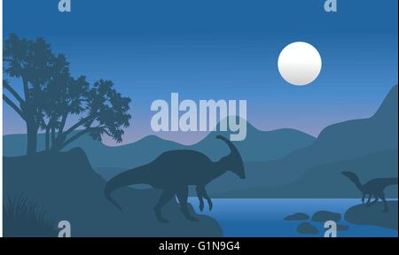 parasaurolophus in river scenery Stock Vector Image & Art - Alamy