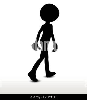 Silhouette of a walking man on a white background Stock Vector Image ...
