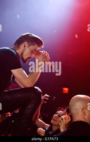 Russian singer Dima Bilan performs on the stage during his American concert tour Stock Photo