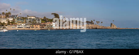 Homes along beautiful Balboa Island off the coast of Newport Beach in Southern California Stock Photo