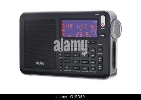 Soulra Satellit global radio. Long wave, shortwave, AM, FM and DAB portable radio receiver. Stock Photo