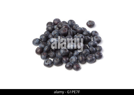 Heap of fresh blueberries, isolated on white background Stock Photo