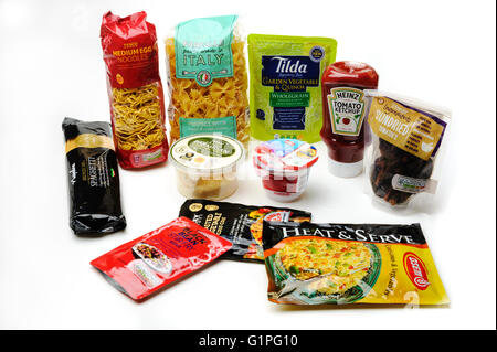 Arrangement of various types of food packaging Stock Photo - Alamy