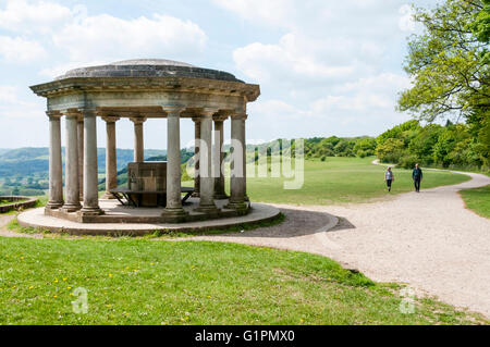 The North Downs Way and Pilgrim's Way passing the Inglis Memorial on Colley Hill above Reigate, Surrey. Stock Photo