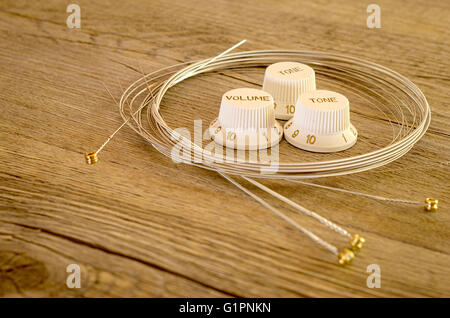 Vintage electric guitar spare parts Stock Photo