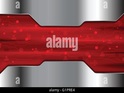 Red Color Technology Design Abstract red grey metallic circuit design modern futuristic background ...