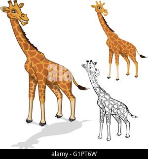 High Quality Giraffe Cartoon Character Vector Illustration Stock Vector