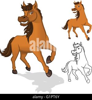 High Quality Horse Cartoon Character Vector Illustration Stock Vector