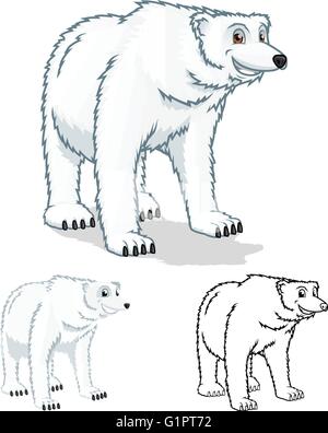 High Quality Polar Bear Cartoon Character Vector Illustration Stock Vector