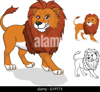 High Quality Lion Cartoon Character Vector Illustration Stock Vector