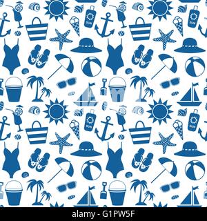 Seamless pattern with sea symbols Stock Vector