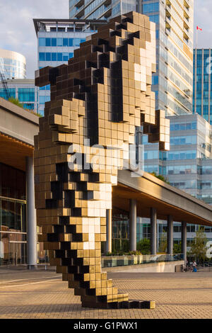 'Digital Orca' sculpture (2009) by Douglas Coupland, at Vancouver Convention Centre, Vancouver, BC, Canada Stock Photo