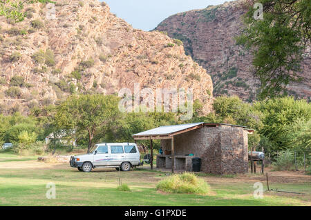 BAVIAANSKLOOF, SOUTH AFRICA - MARCH 5, 2016: Camping at Bo-Kloof in the Baviaanskloof (baboon valley). Stock Photo