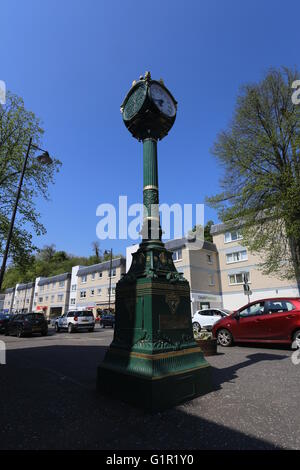 Memorial clock Bridge of Allan street scene Scotland  May 2016 Stock Photo