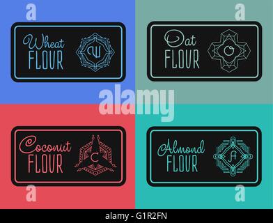 label for flour packaging Stock Vector