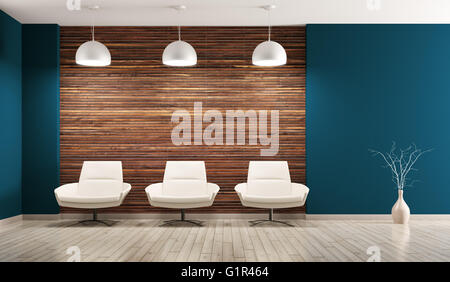 Modern interior of living room with armchairs 3d rendering Stock Photo
