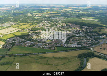 An aerial view of the Colehill area of Wimborne Minster, Dorset Stock ...